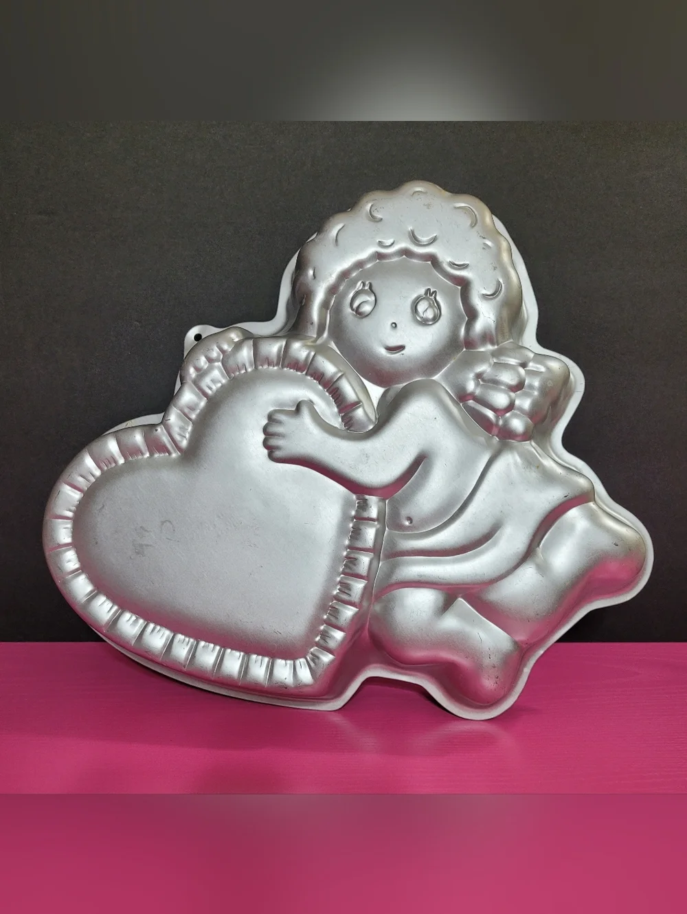 Vintage Wilton Cupid & Heart Aluminum Cake Pan No. 502-4262